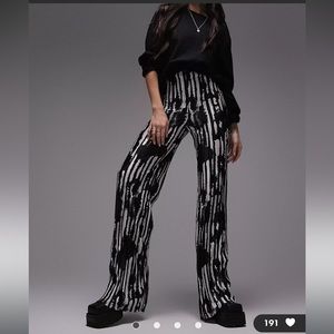 TOPSHOP ABSTRACT ZEBRA PRINT STRAIGHT LEG PANTS